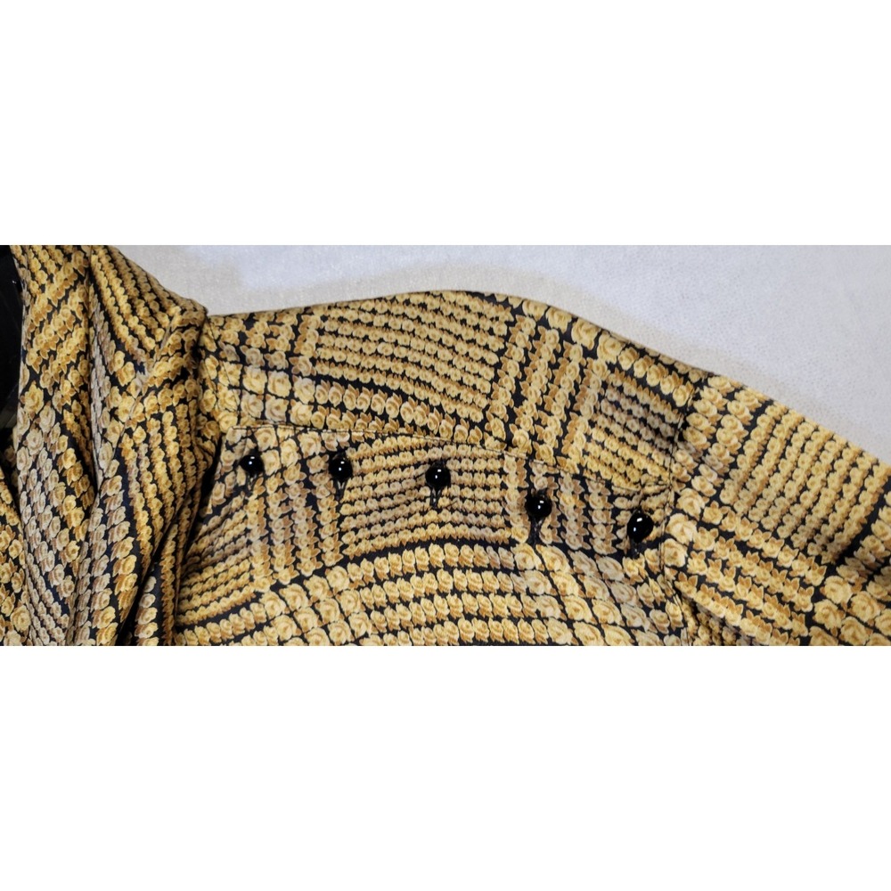 Vintage Gold Gucci Silk Blouse W Attached Scarf Size 40 - Picture 8 of 8
